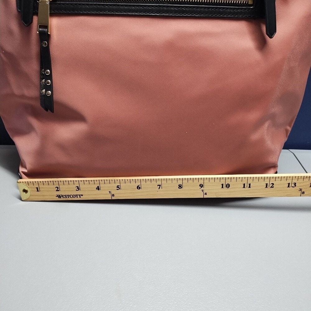 Michael Kors Large Leila Tote Purse Pink Black Nylon Leather Straps‎ 30S9LI1T3C - Picture 5 of 11